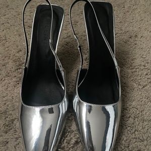 Billini Belinda Chrome Pointed Toe Heels